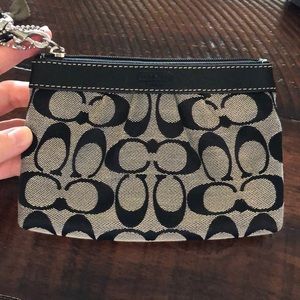 Coach Wristlet with Leather Trim
